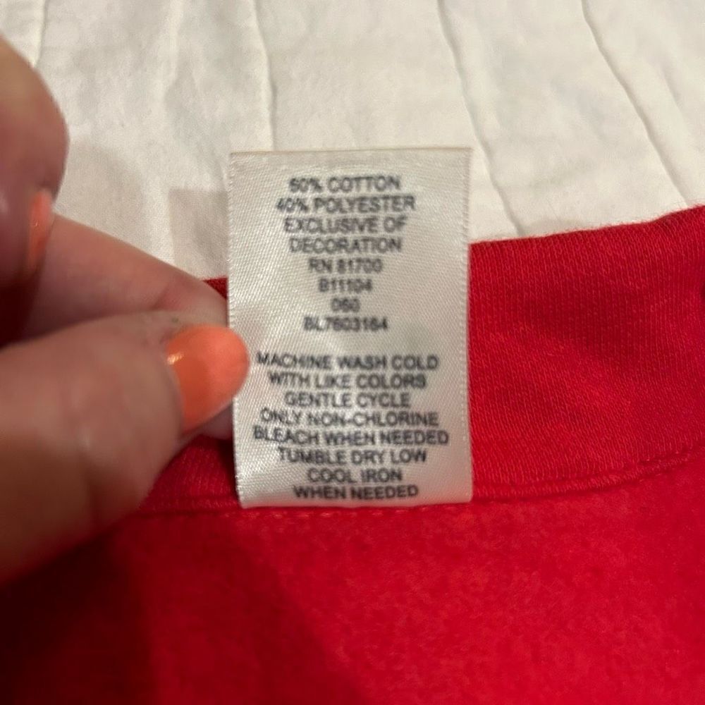 Blair Large Cotton poly blend red zip up vest embroidered sweatshirt gold down c - Picture 5 of 9